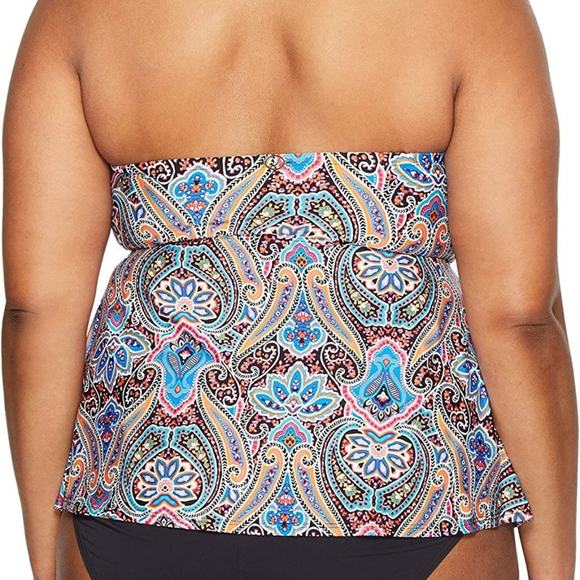 NWT Jantzen Women's Plus Size Vibrant Paisley Flutter Tankini Size 20W - Picture 3 of 5
